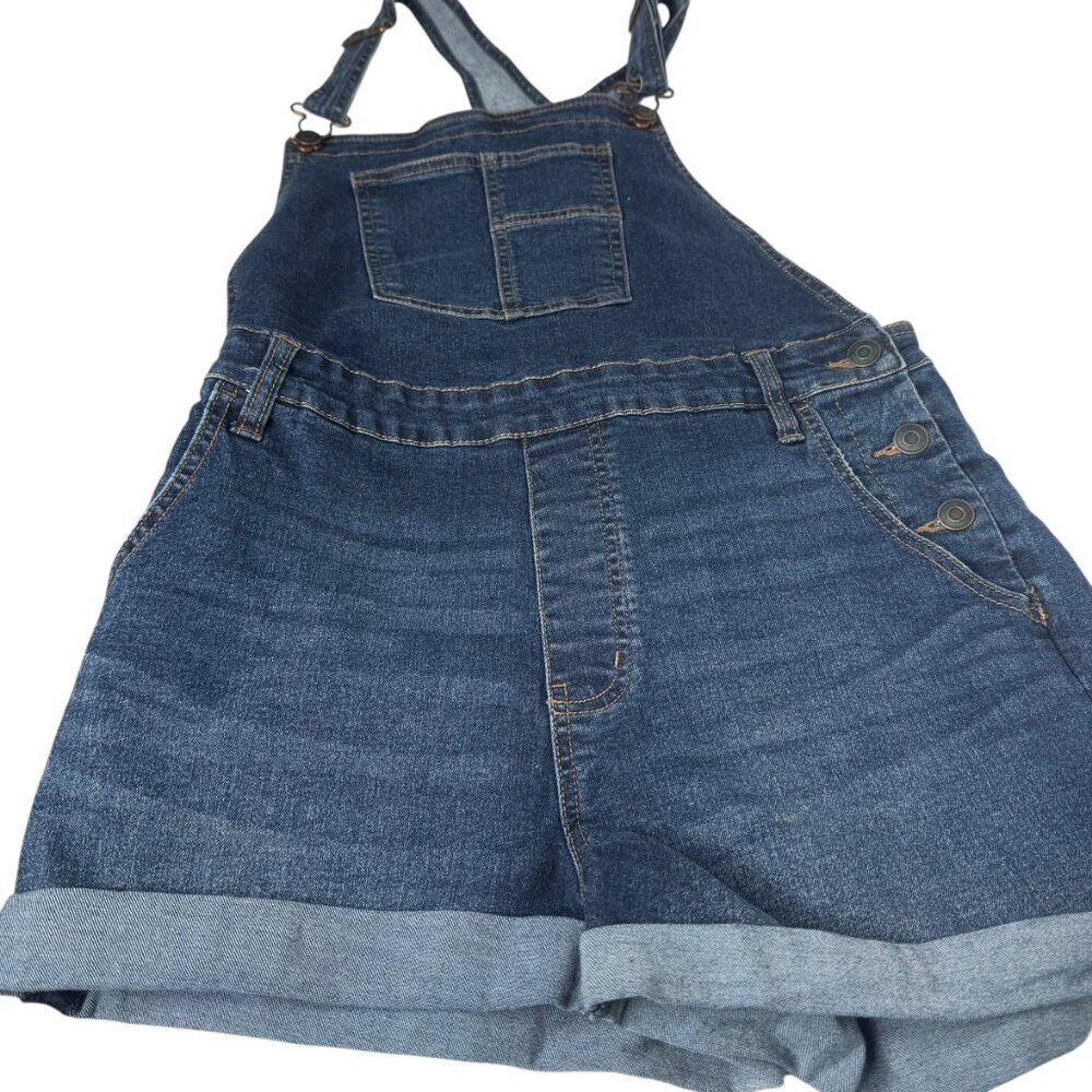 No Boundaries Blue Denim Overall with Adjustable Straps